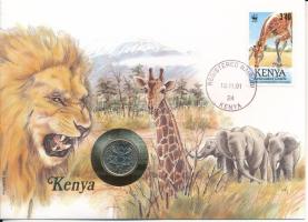 Kenya 1980. 50c Cu-Ni felbélyegzett borítékban, bélyegzéssel, német nyelvű leírással T:UNC  Kenya 1980. 50 Cents Cu-Ni in envelope with stamp and cancellation, with German description C:UNC