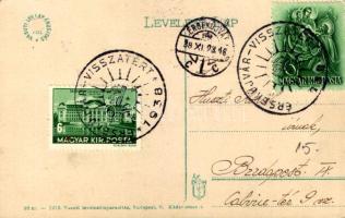 1938 Érsekújvár, Nové Zámky; Kossuth szobor. Vasúti levelezőlapárusítás 32. sz. 1915. / monument + &...