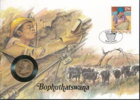 Bophuthatswana benne Dél-Afrika 1990. 2c Br felbélyegzett borítékban, bélyegzéssel, német nyelvű leírással T:AU  Bophuthatswana with South Africa 1990. 2 Cents Br in envelope with stamp and cancellation, with german language description C:AU