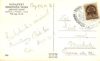 1942 Budapest XIV. Nemzetközi Vásár Háborús Vásár, BNV, "Egység, Fegyelem, Munka, Győzelem"...