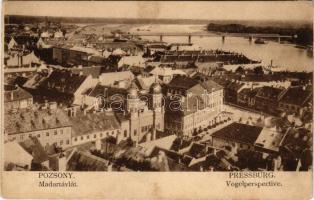 Pozsony, Pressburg, Bratislava; Madártávlat, zsinagóga. Kiadja a "Szolgáld ki magad" / Vogelperspective / general view with synagogue (fl)