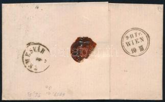 1868 5kr with shifted perforation on cover "TEMESVÁR JOSEFSTADT" - Wien 1868 Képbe fogazot...