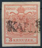 1850 3kr HP I kis lemezhibával "KARLS(BURG)"