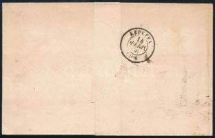 1866 5L + 20L + 40L bélyegekkel portózott levél Triesztből Korfura. Ritka darab!!
