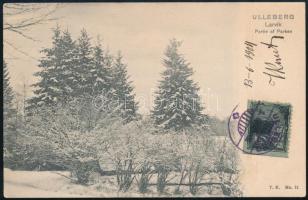 1904 Ulleberg képeslap NORDKAP privát bélyeggel Romániába