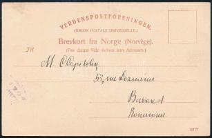 1904 Ulleberg képeslap NORDKAP privát bélyeggel Romániába