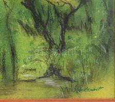 K Kari Erzsébet jelzéssel (Kemény Kari Erzsébet ?): Hangulatos táj. Vegyes technika, farost, fakeret...