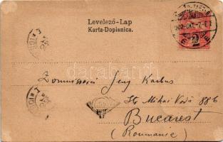 1902 Zagreb, Kazaliste / színház / theatre. Art Nouveau coat of arms litho (EK)