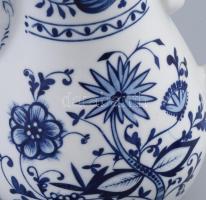 Kahla hagymamintás teaszervírozó szett: kiöntő, tejkiöntő, cukortartó, jelzett, m: 24 cm alatt