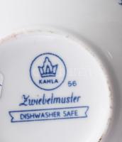 Kahla hagymamintás teaszervírozó szett: kiöntő, tejkiöntő, cukortartó, jelzett, m: 24 cm alatt