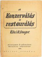 A konzerválás és restaurálás kézikönyve. Kézirat gyanánt. Szerk.: Lakos Lajos. Bp., 1952., Múzeumok és Műemlékek Országos Központja, 8+88 p. Kiadói papírkötés, foltos borítóval.