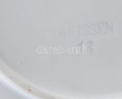 Meissen áttört hagymamintás kínálótál, jelzett, d: 15 cm