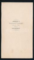 cca 1860-65 Fiatal férfi portréja, keményhátú fotó Veress Ferenc kolozsvári műterméből, hátlapján sa...