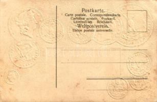 Vereinigte Staaten von Nordamerika. Münzenkarte und Nationalflagge / United States of America (USA) ...