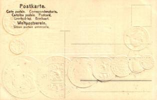 Niederlande. Münzenkarte und Nationalflagge / Netherlands - set of coins, currency exchange chart an...
