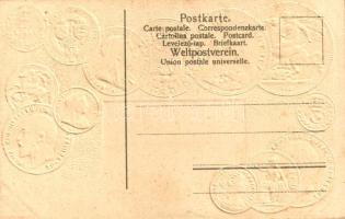 Grossbritanien und Irland. Münzenkarte und Nationalflagge / Great Britain and Ireland - set of coins...