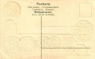 Finnland. Münzenkarte und Handelsflagge / Finland - set of coins, currency exchange chart and flag. ...