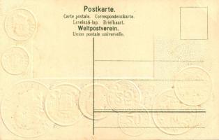 Italien. Münzenkarte und Handelsflagge / Italy - set of coins, currency exchange chart and flag. H.S...