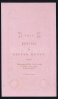 cca 1870 Fiatal hölgy portréja, keményhátú fotó Divald Károly (1830-1897) műterméből (Eperjes és Sze...