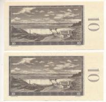 Csehszlovákia 1960. 10K (2x) sorszámkövetők "E 03 715094 - E 03 715095" T:XF-F szép papír
...