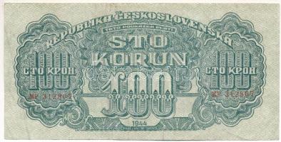 Csehszlovákia 1944. 100K T:F  Czechoslovakia 1944. 100 Korun C:F  Krause P#48