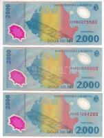 Románia 1999. 2000L "Napfogyatkozás" (3x) T:AU-F 
Romania 1999. 2000 Lei "Solar Ecli...