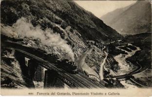 Gotthardbahn, Ferrovia del Gottardo; Pianotondo Viadotto e Galleria / Gotthard Railway, viaduct, train, locomotive (EK)