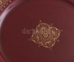 1889-1892 Sarreguemines szecessziós desszertes tányér szett. 6 darab. Részletgazdag aranyfestéssel d...