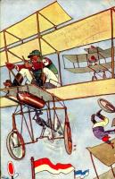 1909 Aircraft, pilot humour. B.K.W.I. 368-4. s: Schönpflug (r)