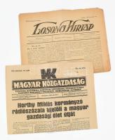 Losonci Hírlap 1940 december 30-i száma +Magyar Közgazdaság 1938 április 7-i száma, szakadásokkal.