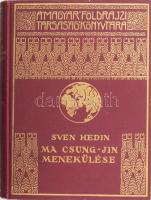 [Hedin, Sven (1865-1952)] Sven Hedin: Ma Csung-Jin menekülése. Ford.: vitéz Mezey Dénes. A Magyar Földrajzi Társaság Könyvtára. Bp., [1937], Franklin-Társulat, 270+(2) p. + 20 (kétoldalas) t. Fekete-fehér fotókkal illusztrálva. Kiadói aranyozott egészvászon sorozatkötés, a borítón némi kopással, kissé fakó gerinccel, egyébként jó állapotban.