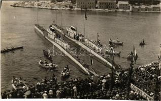 1930 Makarska, Podmornica Osvetnik i Smeli. Kraljevska mornarica / Royal Yugoslav Navy submarines. photo (gluemark)