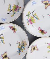 cca 1870-1880, A Herendi Viktória mintát utánzó, Hausmaler Karl Anton által festett 6 darabos mélyít...