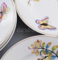 cca 1870-1880, A Herendi Viktória mintát utánzó, Hausmaler Karl Anton által festett 6 darabos mélyít...