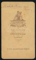 cca 1870-80 Luschek Vince zenetanár portréja, keményhátú fotó J.N. Scheffler szabadkai műterméből, h...
