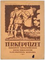 Térképfüzet Budapest székesfőváros elemi iskoláinak V. és VI. osztálya. számára. Szerk.:Kogutowicz Manó. Bp., 1925., Magyar Kir Állami Térképészet 12p. Jó állapotban