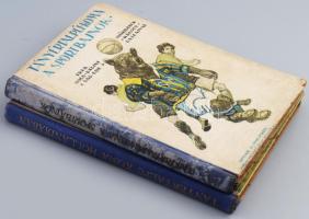 (Sas Ede) Bocs Bálint: Tányértalpú Koma a sportbajnok + Tányértalpú Koma utazása Hollandiába. Mühlbeck Károly rajzaival. Bp., é.n., Singer és Wolfner, kiadói félvászon kötésben, kopással, 1-1 firkával, egyik könyvtest kissé sérült.