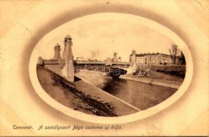 1912 Temesvár, Timisoara; A szabályozott Béga csatorna új hídja / new Bega river bridge (EK)