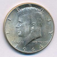 Amerikai Egyesült Államok 1964D 1/2$ Ag "Kennedy" T:XF USA 1964D 1/2 Dollar Ag "Kennedy" C:XF Krause KM#202