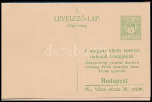 1914 Használatlan válaszos magyar-horvát nyelvű Vöröskeresztes levelezőlap