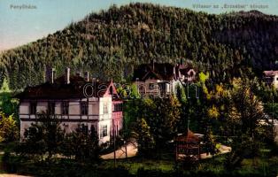 1912 Fenyőháza, Lubochna; Villasor az Erzsébet körúton, pavilon/ villas, pavillion (EK)