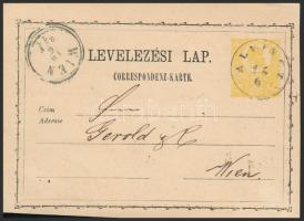 1871 I. tipusú 2kr díjjegyes levelezőlap "ALVINCZ" (Gudlin 150 pont) - Wien