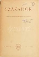 Századok. A Magyar Történelmi Társulat közlönye. 91. évf. 1957. 1-4. sz. Bp., 1957, Akadémiai Kiadó. Kiadói papírkötés, sérült borítóval, intézményi bélyegzőkkel.