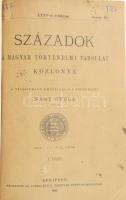 Századok. A Magyar Történelmi Társulat közlönye. Szerk.: Nagy Gyula. 1901. évi (XXXV.) évf. 1-10. füzet. (Teljes évfolyam egy kötetben). Bp., 1901, Magyar Történelmi Társulat (Athenaeum-ny.), 1062 p.+ A Magyar Történelmi Társulat névkönyve, 2 sztl. lev.+ 83 p. Félvászon-kötésben, nagyrészt jó állapotban, intézményi bélyegzőkkel.