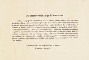 1947 Pécs, népfőiskolai emléklap, Kanyar József (1916-2005) igazgató, nemzetgyűlési képviselő, Nemze...