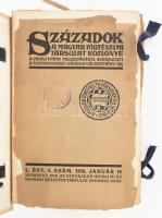 Századok. A Magyar Történelmi Társulat közlönye. Szerk.: Domanovszky Sándor. 1916. évi (L.) évf. 1-10. sz. (Teljes évfolyam). Bp., 1916, Magyar Történelmi Társulat (Athenaeum-ny.) + 1880. évi (XIV.) évf. 9. füzet. Kiadói papírkötés, változó, részben sérült, széteső állapotban.