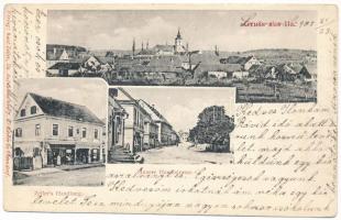 1905 Ilz (Steiermark), Karl Zeiler's Handlung, Innere Hauptstrasse / general view, main street, publisher's shop (EK)