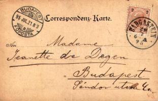 1895 (Vorläufer!!!) Bad Gastein, general view. Karl Stücker's Kunstanstalt Art Nouveau, floral ...