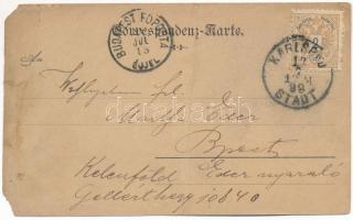 1888 (Vorläufer!!!) Karlovy Vary, Karlsbad; Stadtpark Restauration / restaurant. litho - very early ...