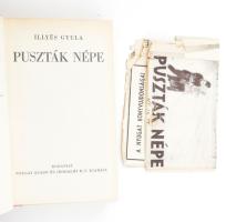 Illyés Gyula: Puszták népe. Bp.,én.,Nyugat,(Hungária-ny.),  287+1 p. Kiadói aranyozott félbőr-kötés, kopott borítóval, sérült gerinccel. Benne az eredeti sérült, hiányos, viseltes papírborítóval.